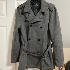 Bershka Men's Gray Peacoat medium excellent condition
